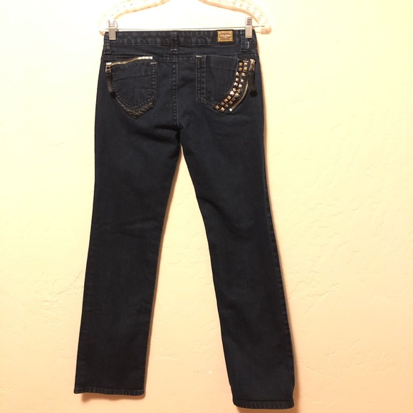 Virgin only studded zip embellished  jeans size 9 - Picture 3 of 8